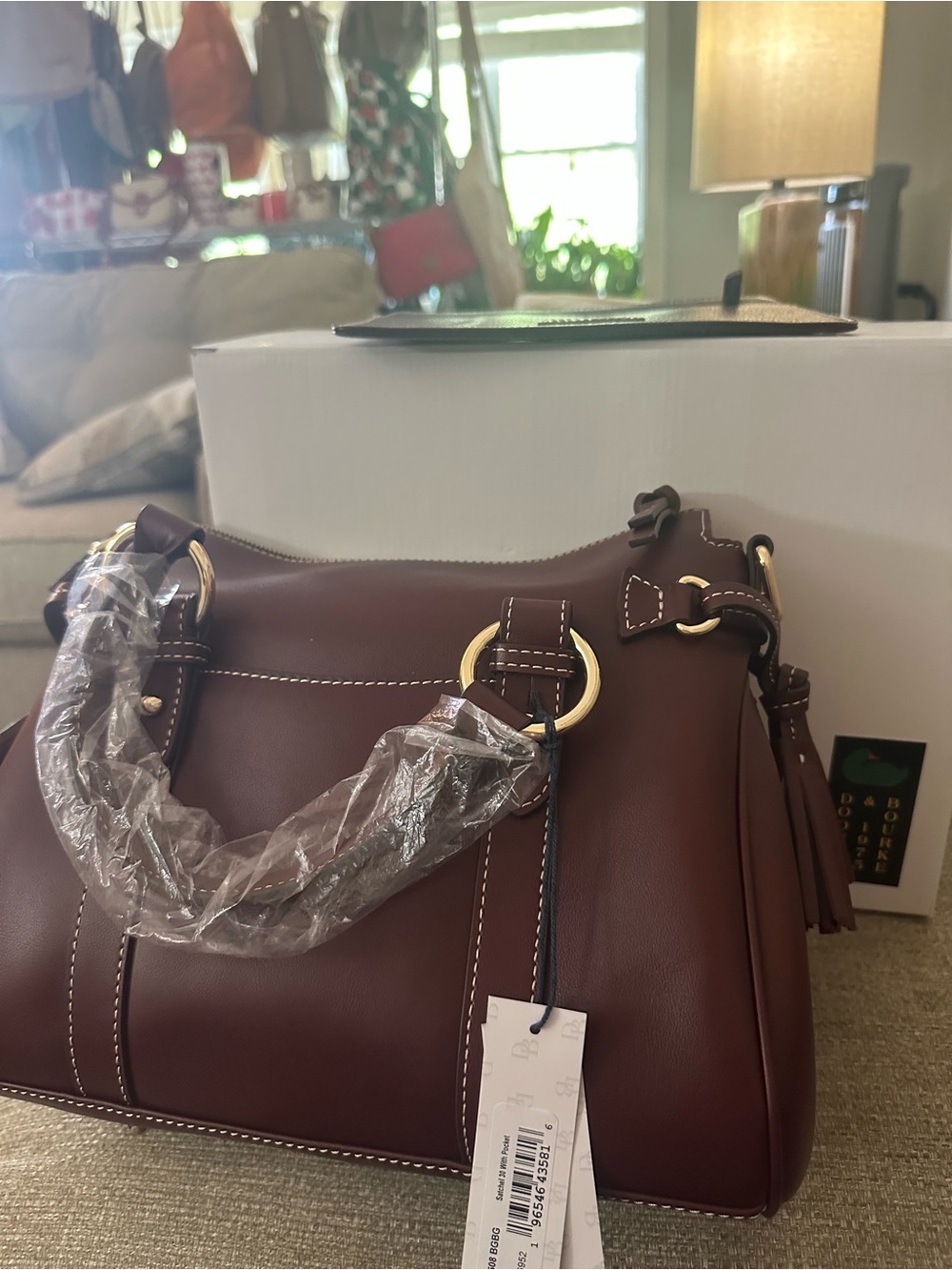 Dooney & Bourke Smooth Italian Burgundy Leather Satchel w/Wallet 8.5 x 4 Set - Picture 11 of 17